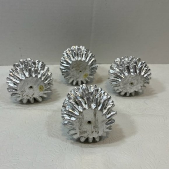 4 Silvertone Metallic Pine Cone Candle Holders Holiday Christmas Decoration - Picture 6 of 6